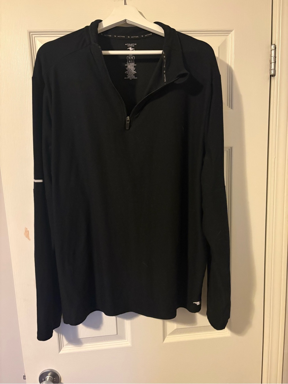 Athletic Works Men's Black Half-Zip Performance Pullover
